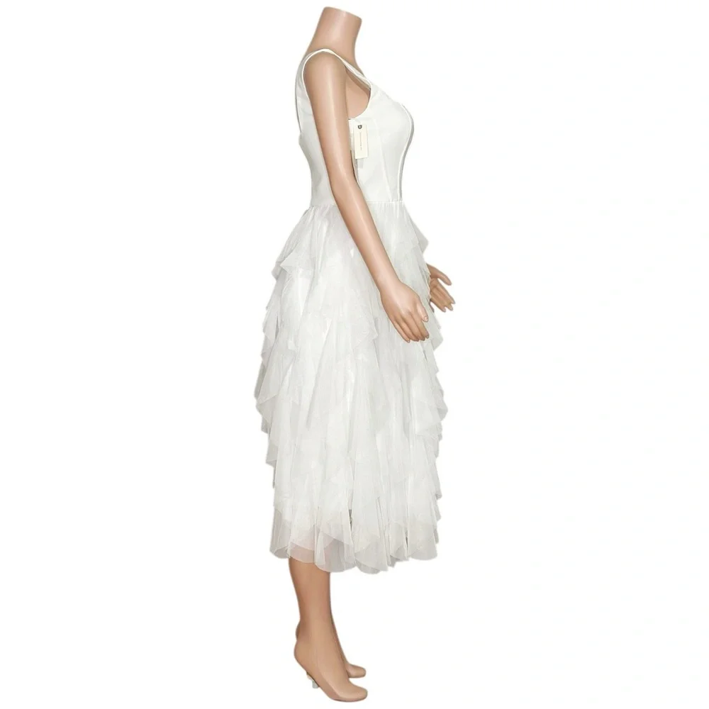 BHLDN Jada Tiered Tulle Midi Dress, White, Small - Picture 10 of 14